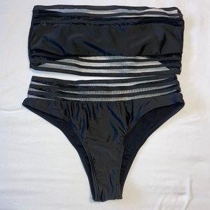 Black bikini with mesh detailing